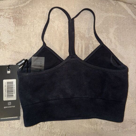 Bo+Tee Oxygen Acid Wash Seamless Sports Bra in Black/Gray, Size XS NWT - Picture 4 of 9